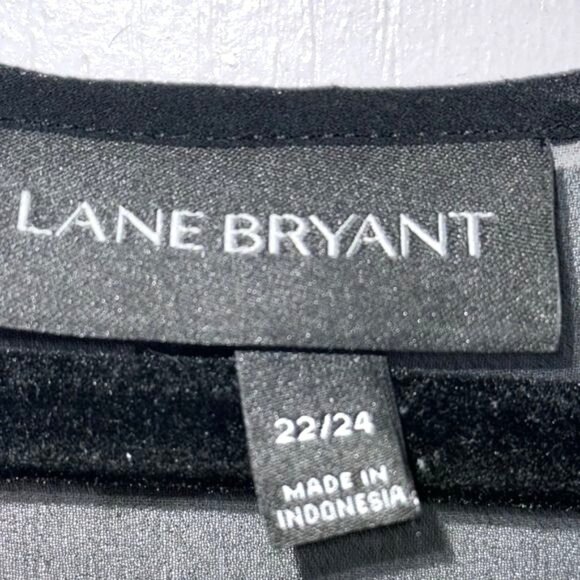 Lane Bryant Sheer Floral Long Sleeve Blouse Size 22/24 Black & Pink Roses Womens - Picture 3 of 7